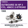 1988 Yamaha Outboard 30 Hp 3 Cyl. 496CC 2-Stroke Workshop Service & Repair Manual