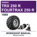 1989 Honda TRX 250 R Fourtrax 250 R Workshop Service & Repair Manual