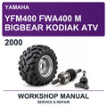 2000 Yamaha YFM400 FWA400 M Bigbear Kodiak ATV Workshop Service & Repair Manual