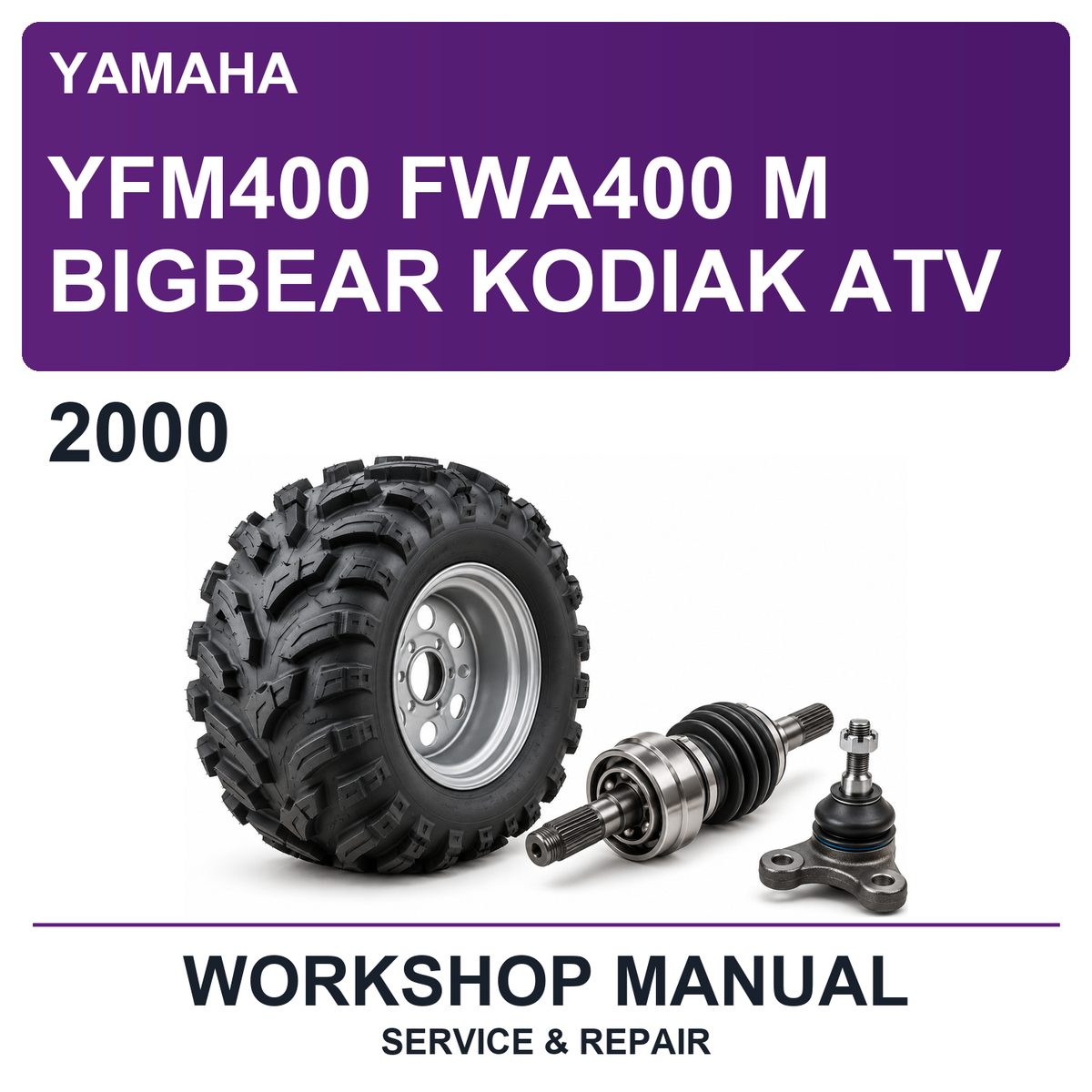2000 Yamaha YFM400 FWA400 M Bigbear Kodiak ATV Workshop Service & Repair Manual