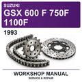 1993 Suzuki GSX 600 F 750F 1100F Workshop Service & Repair Manual