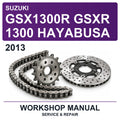 2013 Suzuki GSX1300R Gsxr 1300 Hayabusa Workshop Service & Repair Manual