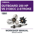 1991 Yamaha Outboard 250 Hp V6 3130CC 2-Stroke Workshop Service & Repair Manual