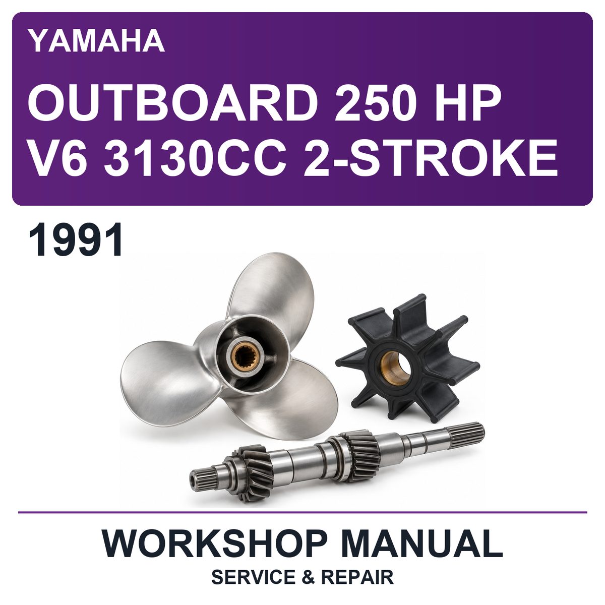 1991 Yamaha Outboard 250 Hp V6 3130CC 2-Stroke Workshop Service & Repair Manual