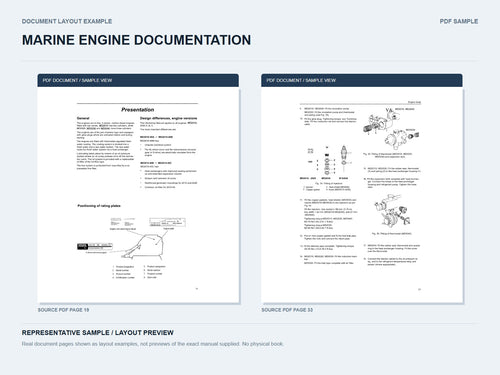 Genuine PDF page excerpts shown as representative document layout samples, not previews of the exact manual supplied.
